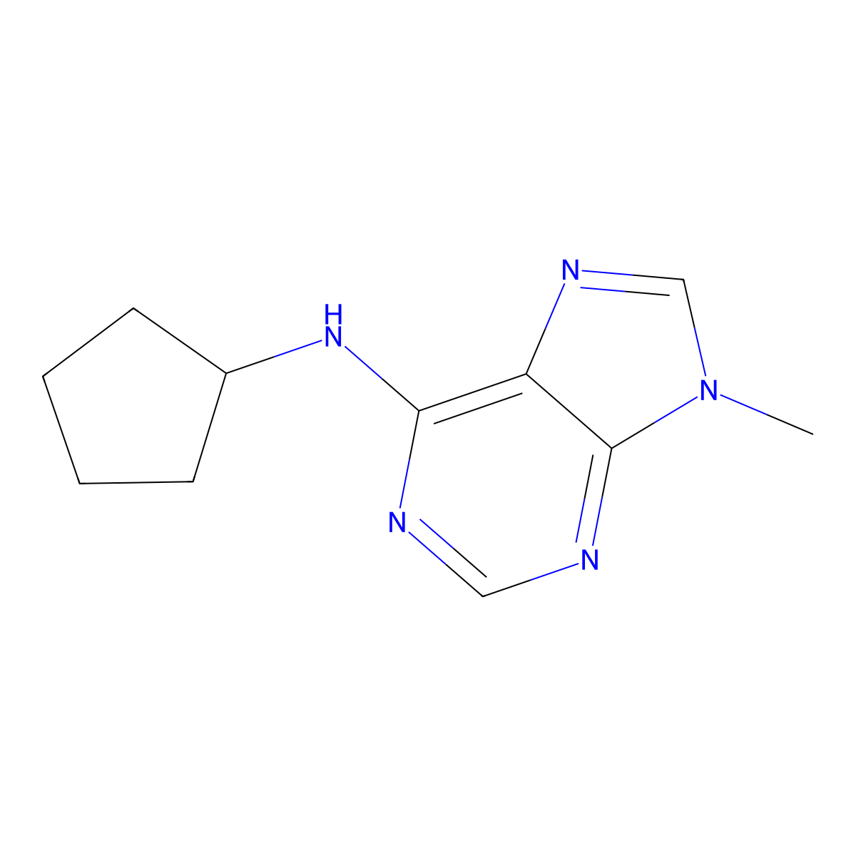 N-Cyclopentyl-9-methyl-9H-purin-6-amine molecular structure, CAS 109292-91-3