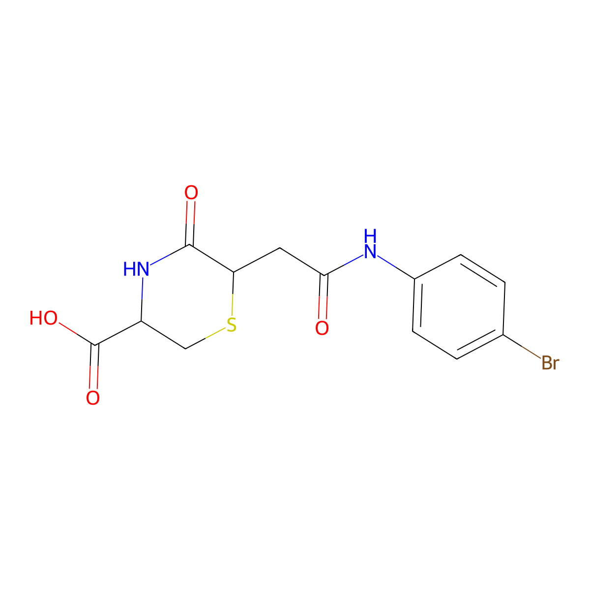 6-{2-[(4-Bromophenyl)amino]-2-oxoethyl}-5-oxothiomorpholine-3-carboxylic acid molecular structure, CAS 1092925-27-3