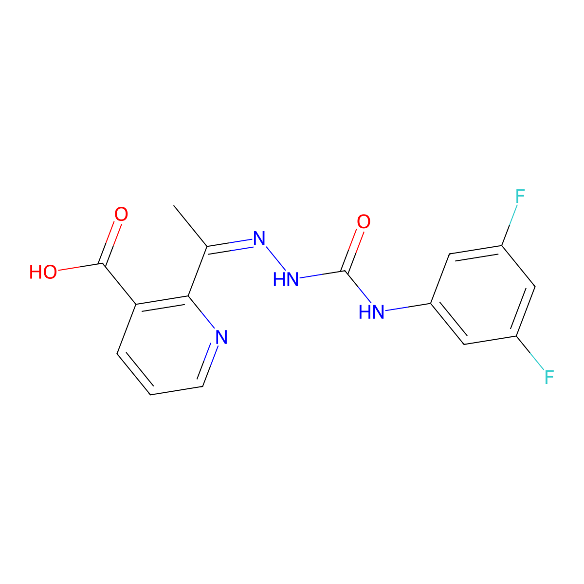 Diflufenzopyr molecular structure, CAS 109293-97-2
