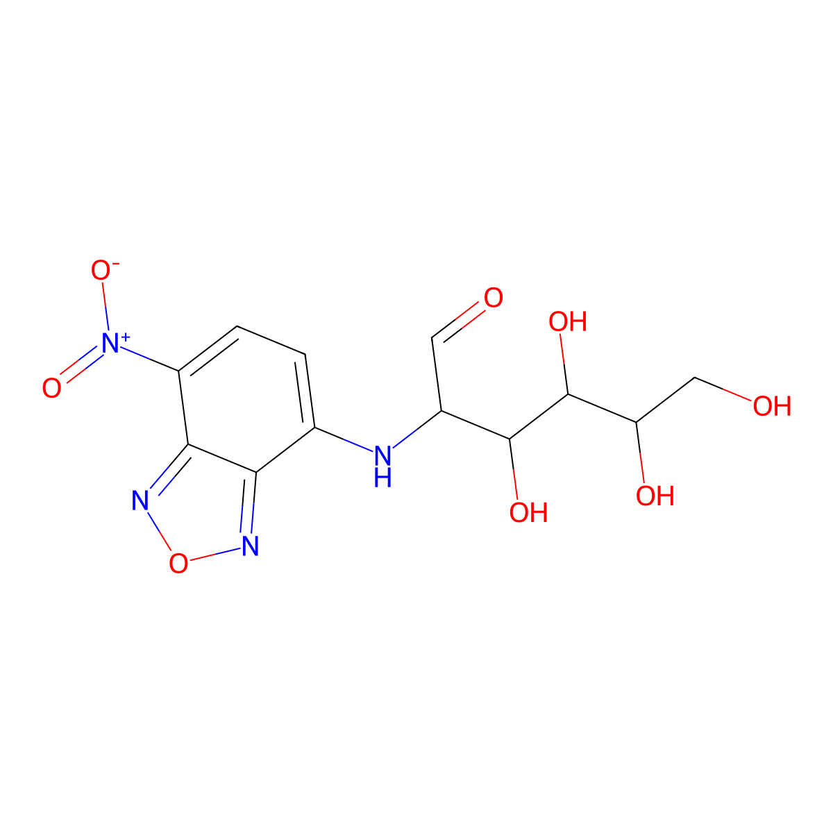 2-Deoxy-2-[(7-nitro-2,1,3-benzoxadiazol-4-yl)amino]-L-glucose molecular structure, CAS 1092935-76-6