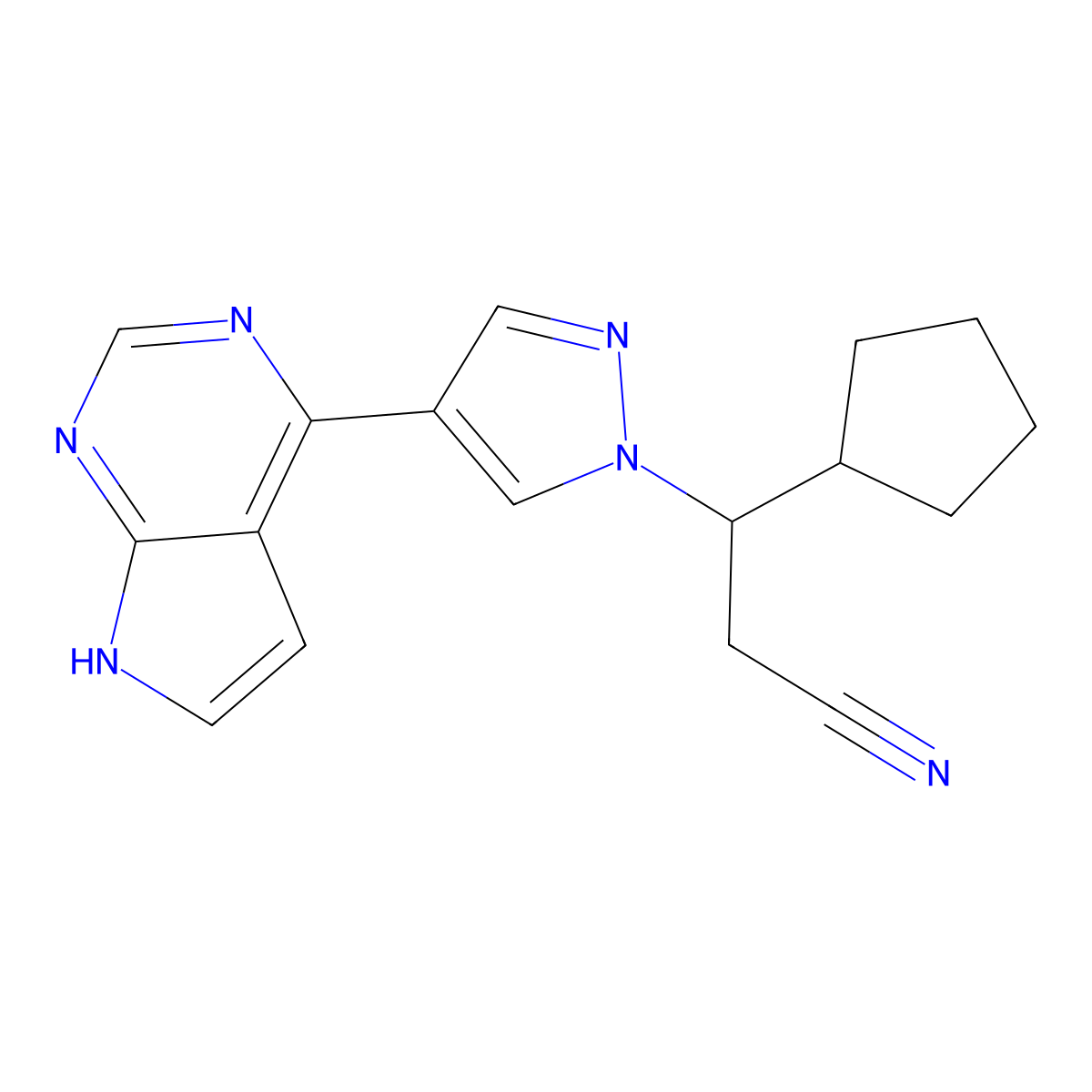 Ruxolitinib molecular structure, CAS 1092939-15-5