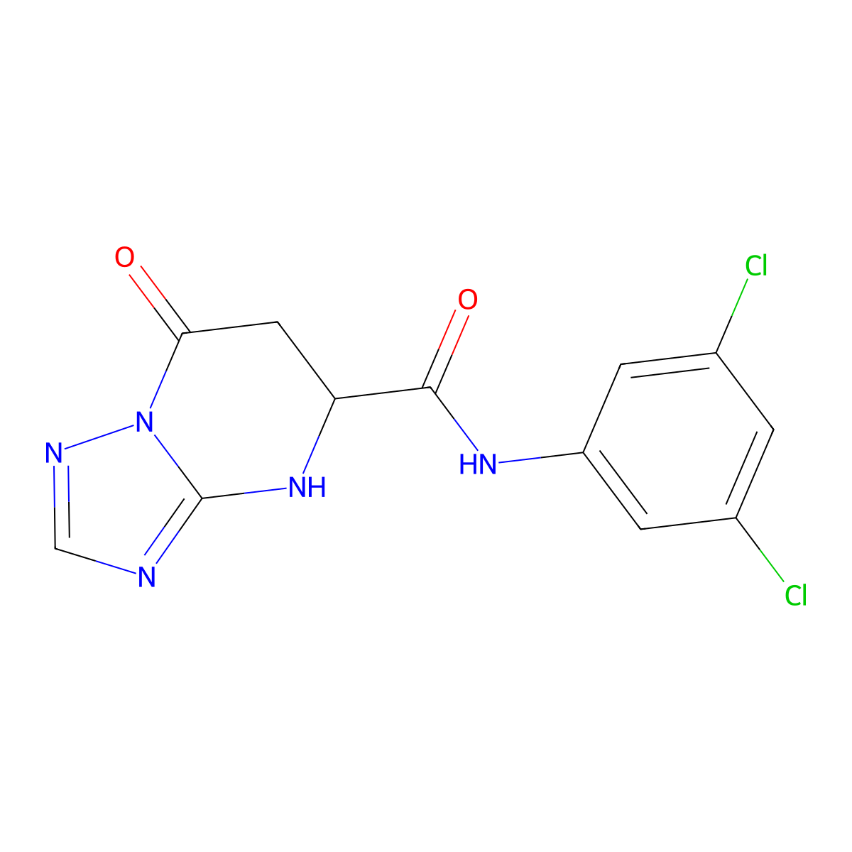 N-(3,5-dichlorophenyl)-7-oxo-4,5,6,7-tetrahydro[1,2,4]triazolo[1,5-a]pyrimidine-5-carboxamide molecular structure, CAS 1092939-79-1