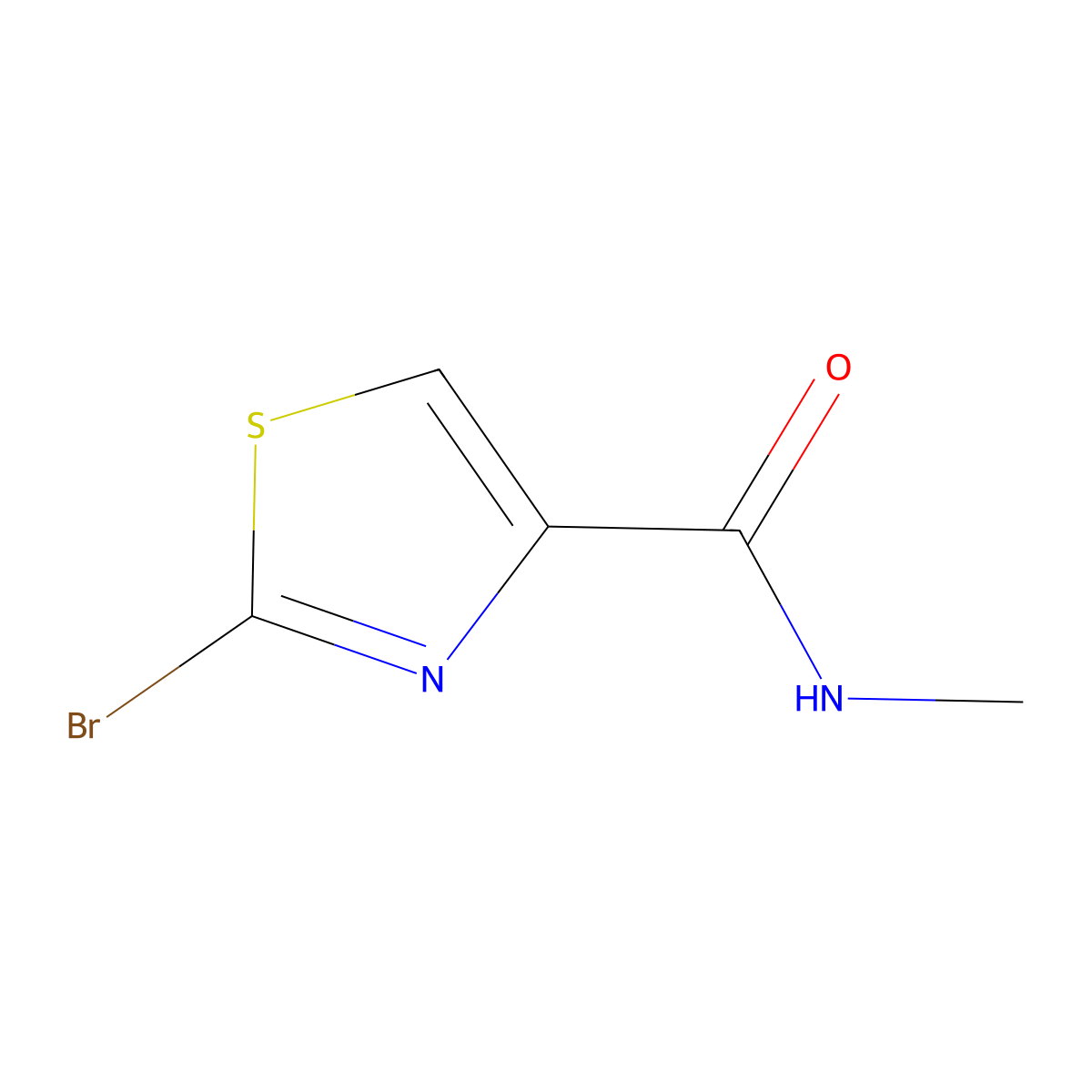 2-Bromo-N-methyl-1,3-thiazole-4-carboxamide molecular structure, CAS 1092942-42-1