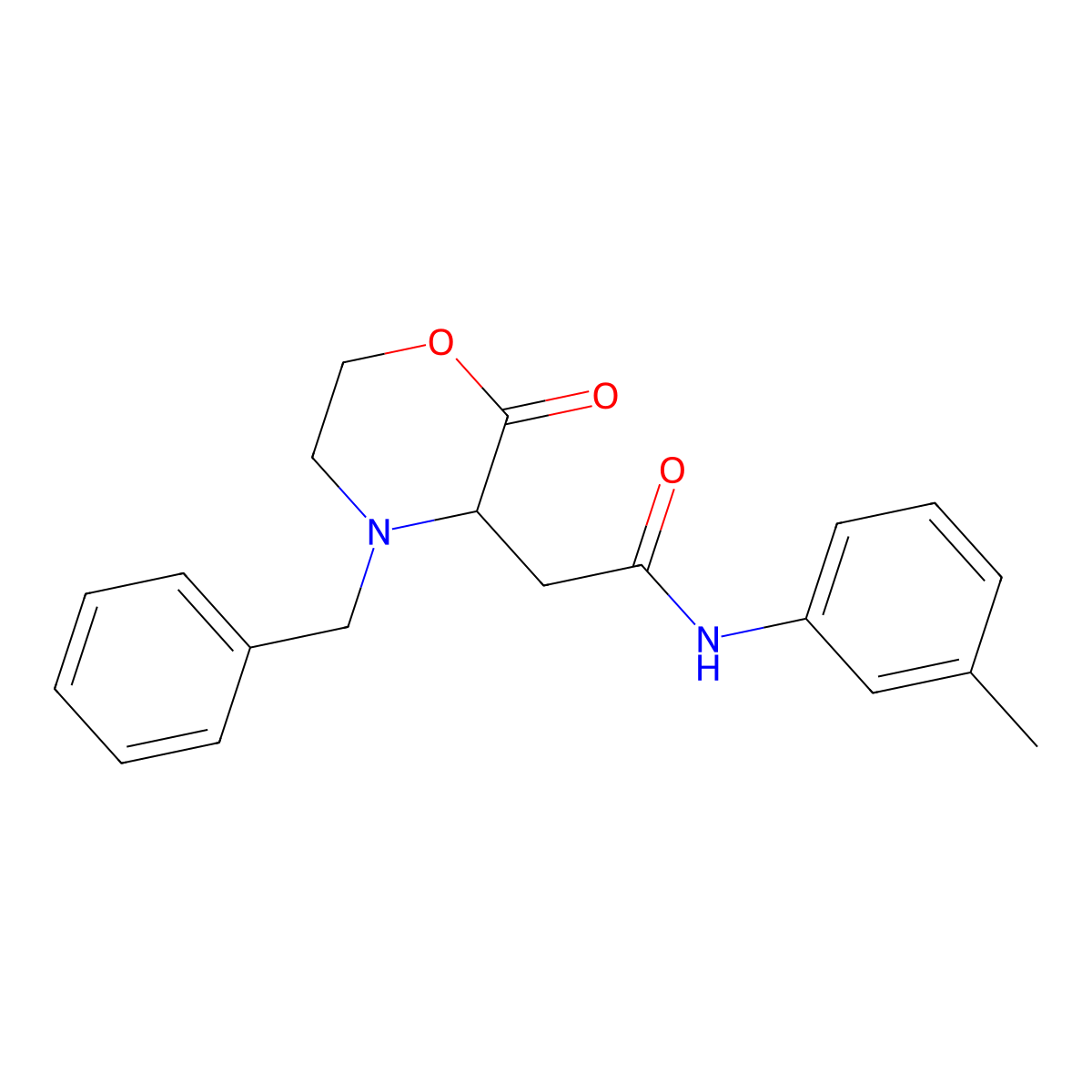 2-(4-benzyl-2-oxomorpholin-3-yl)-N-(3-methylphenyl)acetamide molecular structure, CAS 1092943-85-5