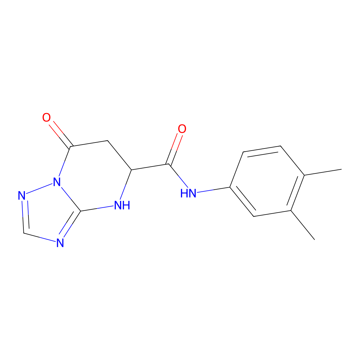 N-(3,4-dimethylphenyl)-7-oxo-4,5,6,7-tetrahydro[1,2,4]triazolo[1,5-a]pyrimidine-5-carboxamide molecular structure, CAS 1092943-89-9