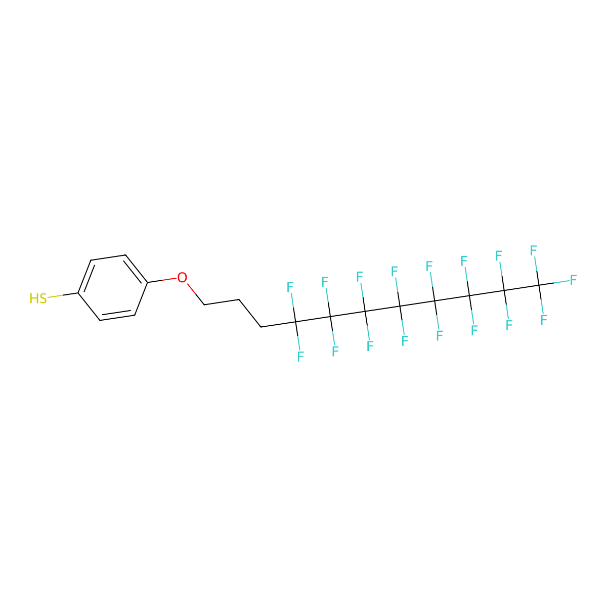 4-(4,4,5,5,6,6,7,7,8,8,9,9,10,10,11,11,11-Heptadecafluoroundecoxy)benzenethiol molecular structure, CAS 1092952-73-2