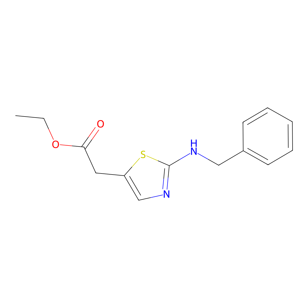 Ethyl 2-(2-(benzylamino)thiazol-5-yl)acetate molecular structure, CAS 1092959-62-0