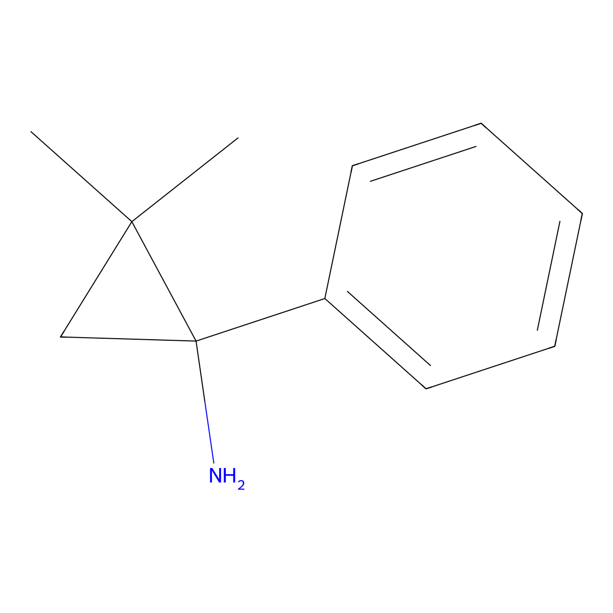 2,2-Dimethyl-1-phenylcyclopropan-1-amine molecular structure, CAS 109296-40-4