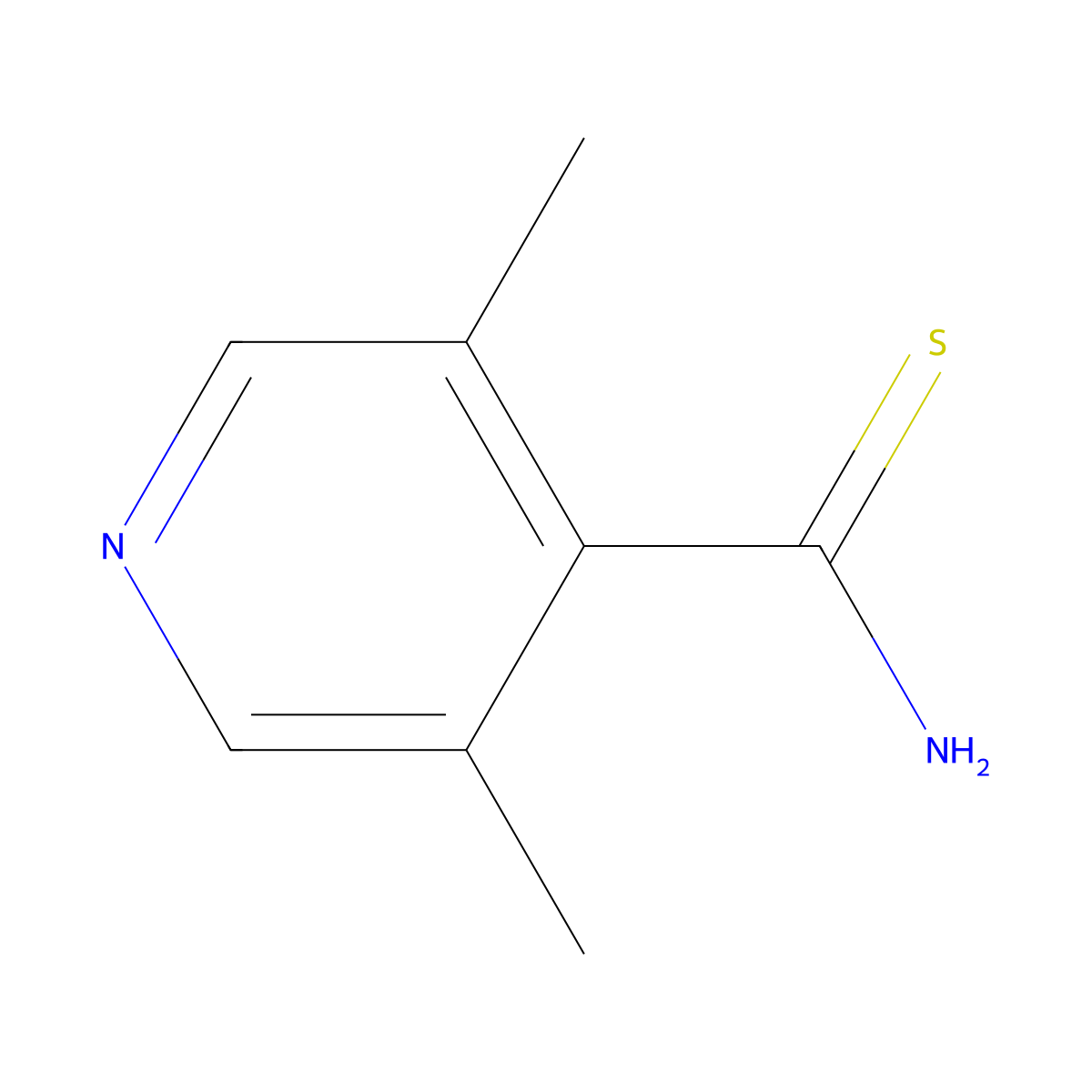 3,5-Dimethylpyridine-4-carbothioamide molecular structure, CAS 1092961-05-1