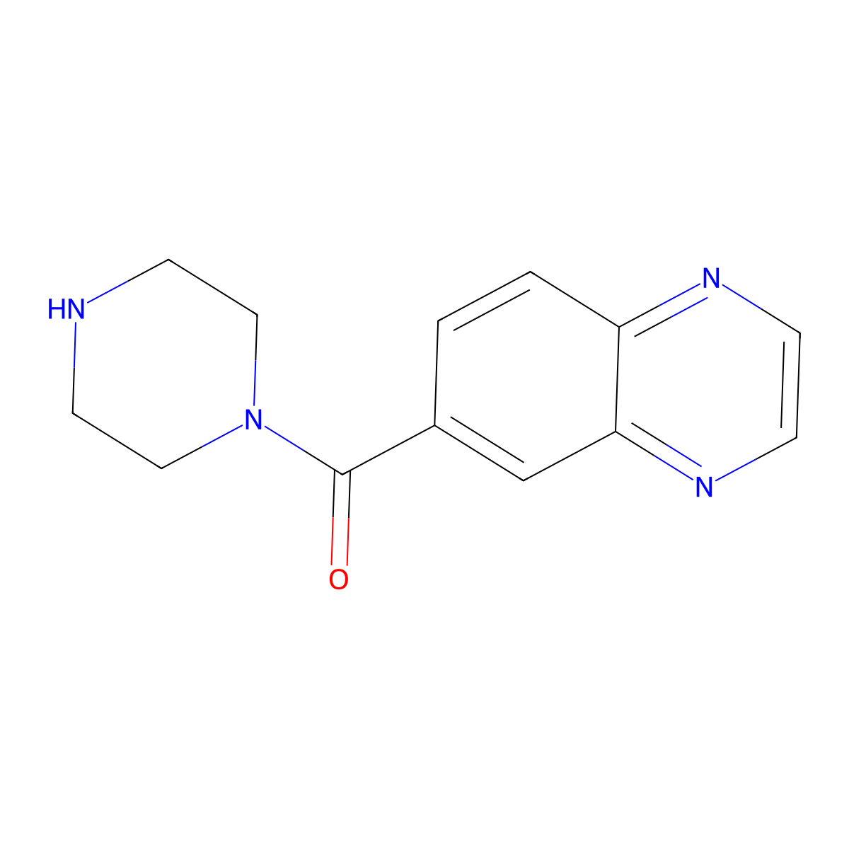 Piperazin-1-yl(quinoxalin-6-yl)methanone molecular structure, CAS 1092961-15-3