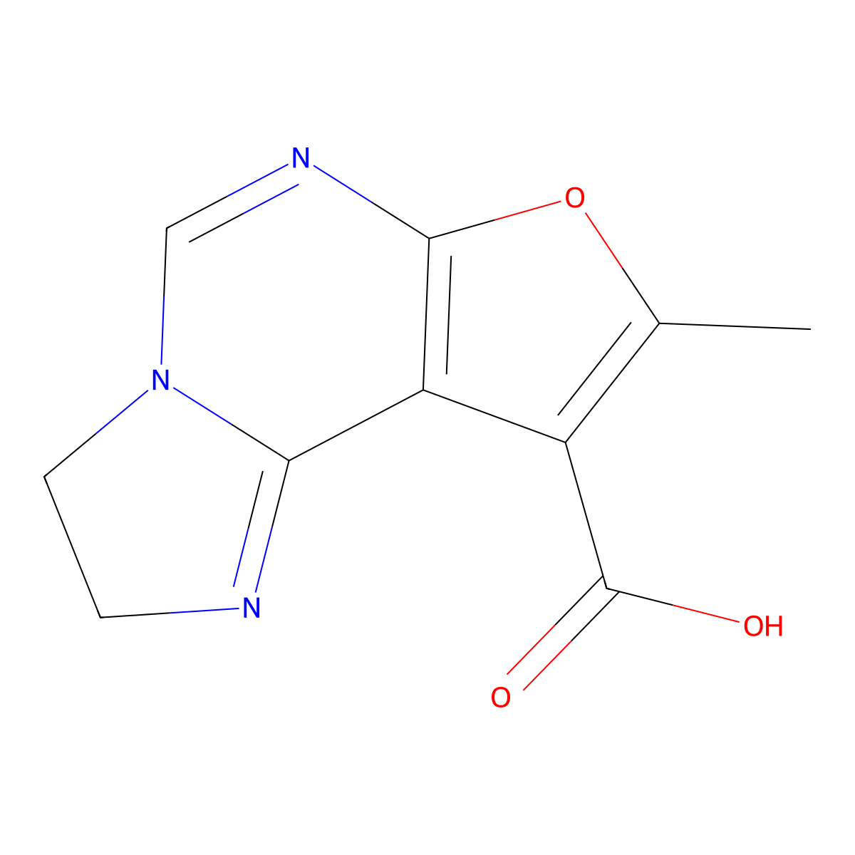 8-Methyl-2,3-dihydrofuro[3,2-e]imidazo[1,2-c]pyrimidine-9-carboxylic acid molecular structure, CAS 1092969-14-6