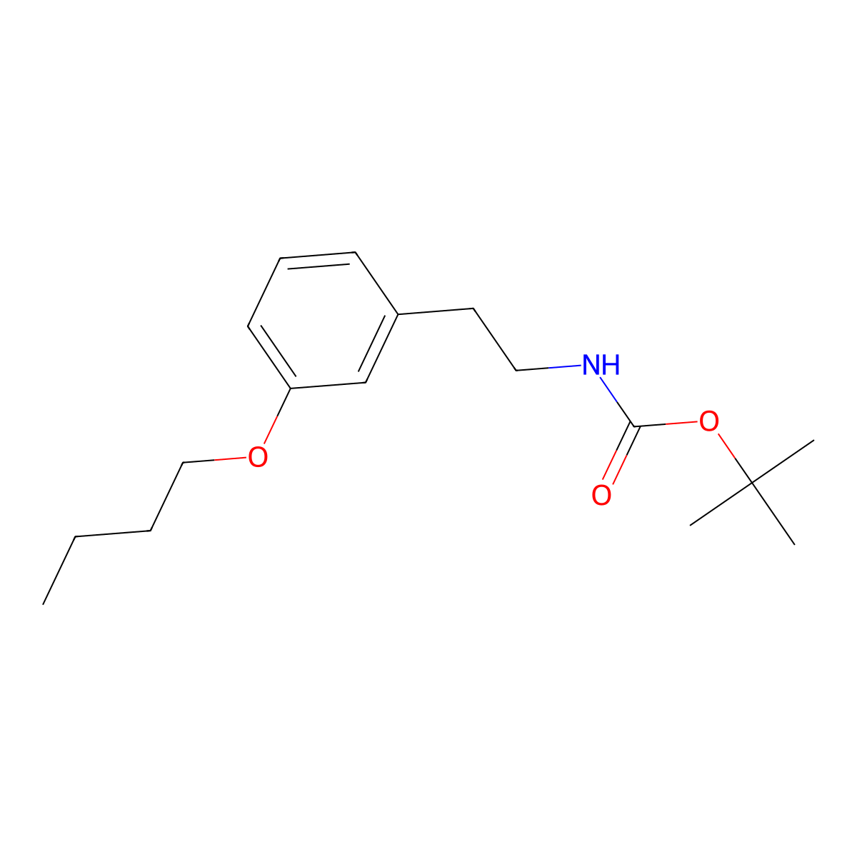 tert-Butyl 3-butoxyphenethylcarbamate molecular structure, CAS 1092977-07-5