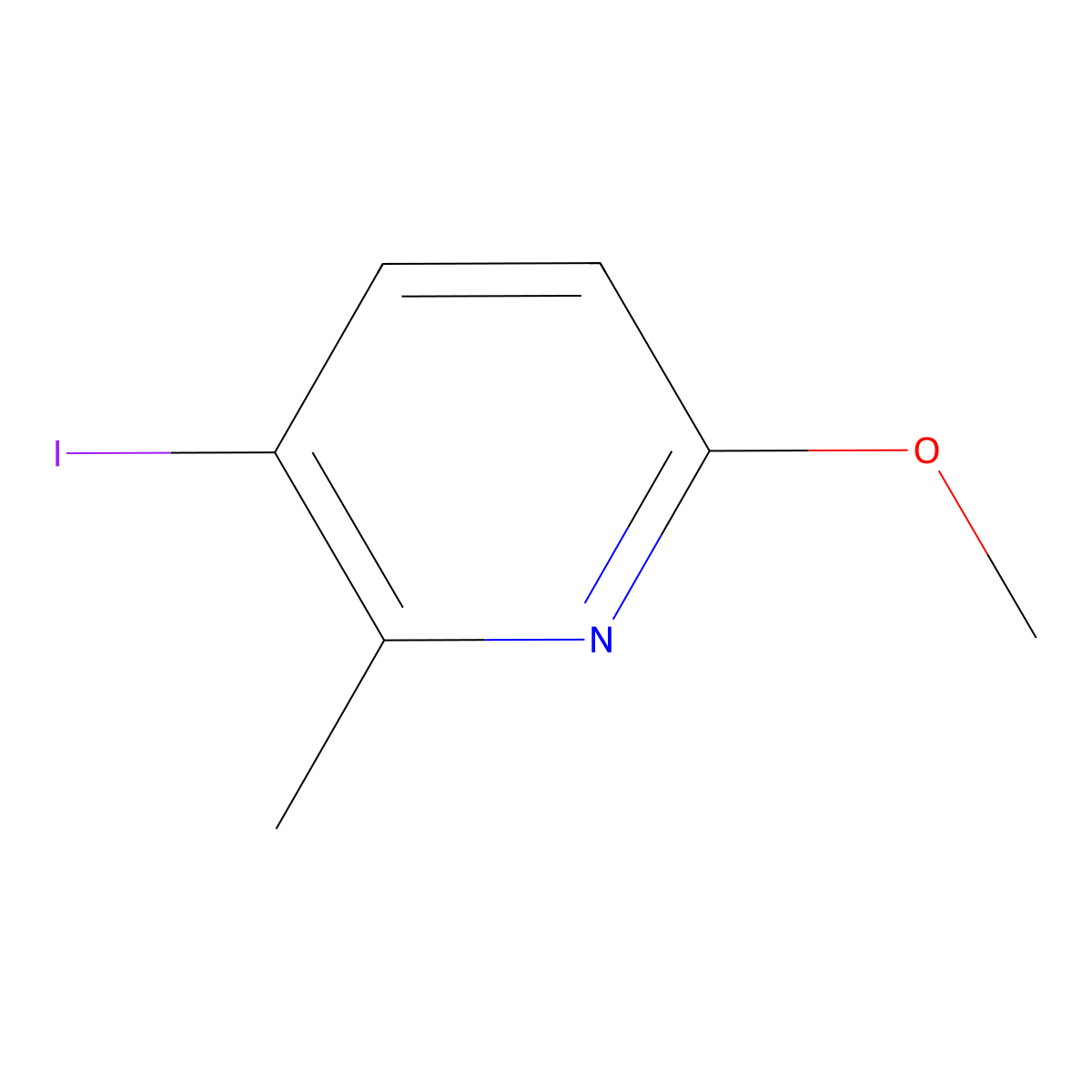 3-Iodo-6-methoxy-2-methylpyridine molecular structure, CAS 1092978-55-6