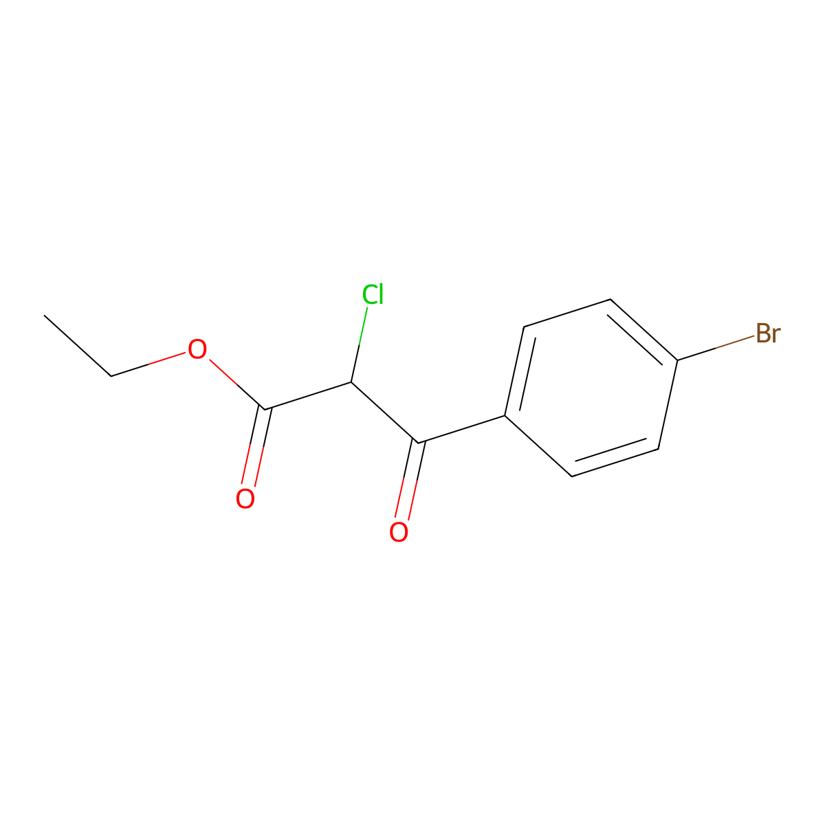 Ethyl 3-(4-bromophenyl)-2-chloro-3-oxopropanoate molecular structure, CAS 1092986-02-1