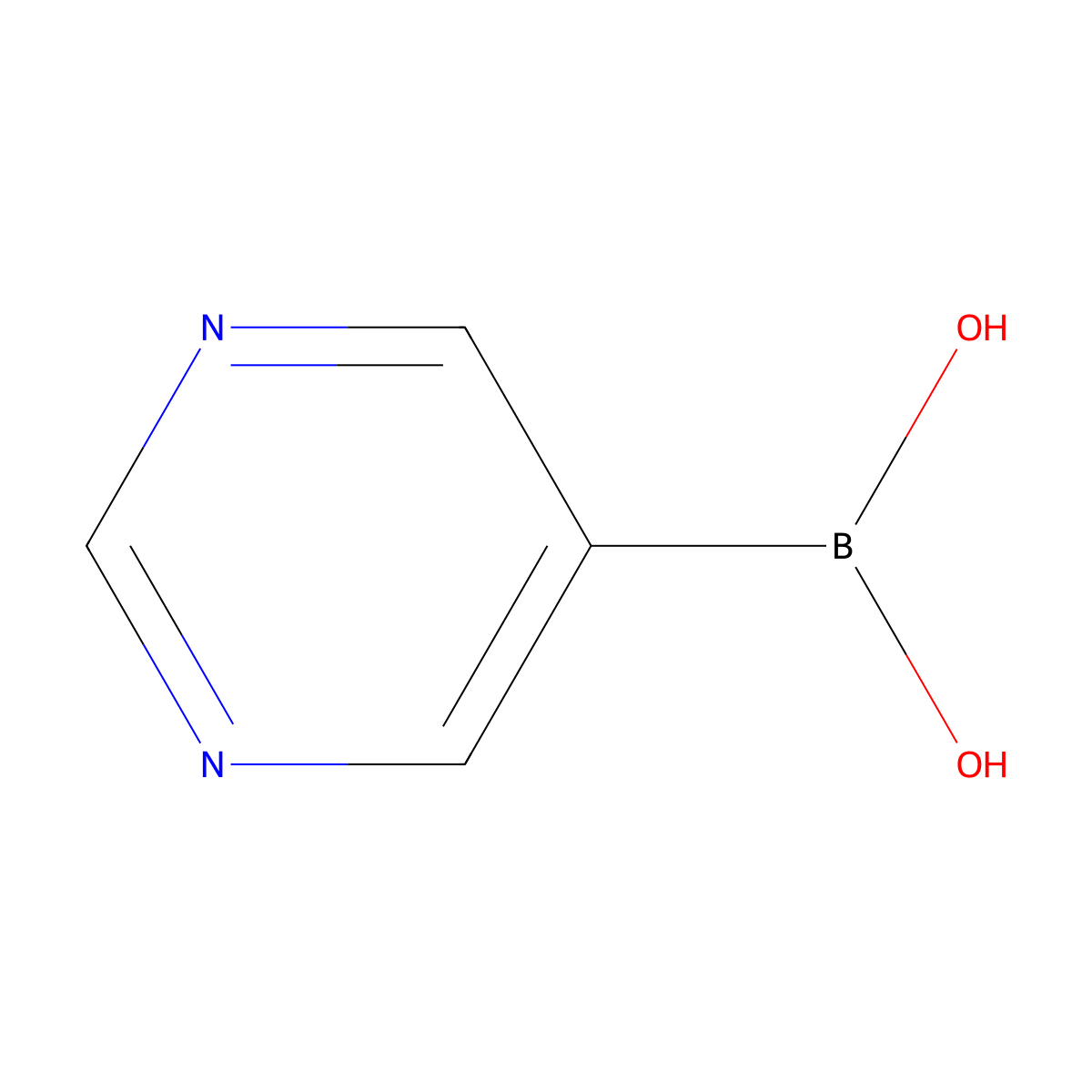 (Pyrimidin-5-yl)boronic acid molecular structure, CAS 109299-78-7
