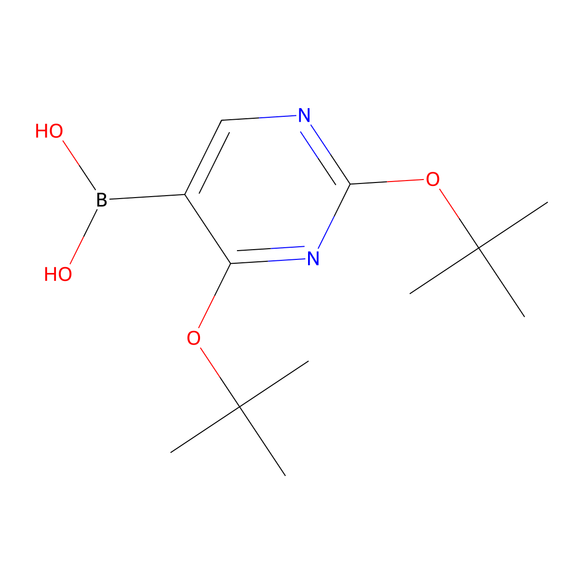 (2,4-Di-tert-butoxypyrimidin-5-yl)boronic acid molecular structure, CAS 109299-79-8