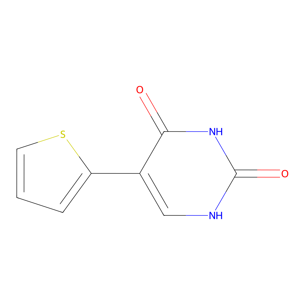 5-(thiophen-2-yl)pyrimidine-2,4(1H,3H)-dione molecular structure, CAS 109299-90-3