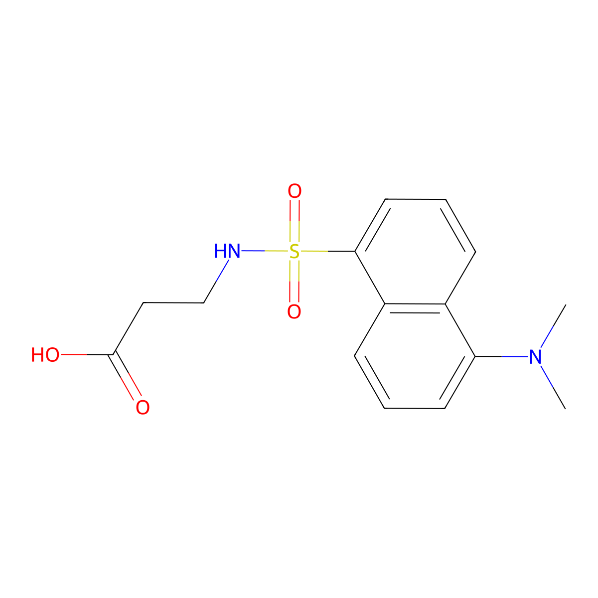 N-[[5-(Dimethylamino)-1-naphthalenyl]sulfonyl]-beta-alanine molecular structure, CAS 1093-97-6