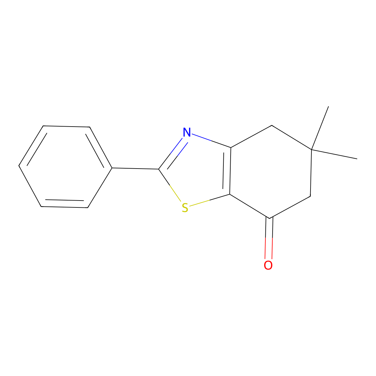 5,5-Dimethyl-2-phenyl-5,6-dihydrobenzo[d]thiazol-7(4H)-one molecular structure, CAS 109300-04-1