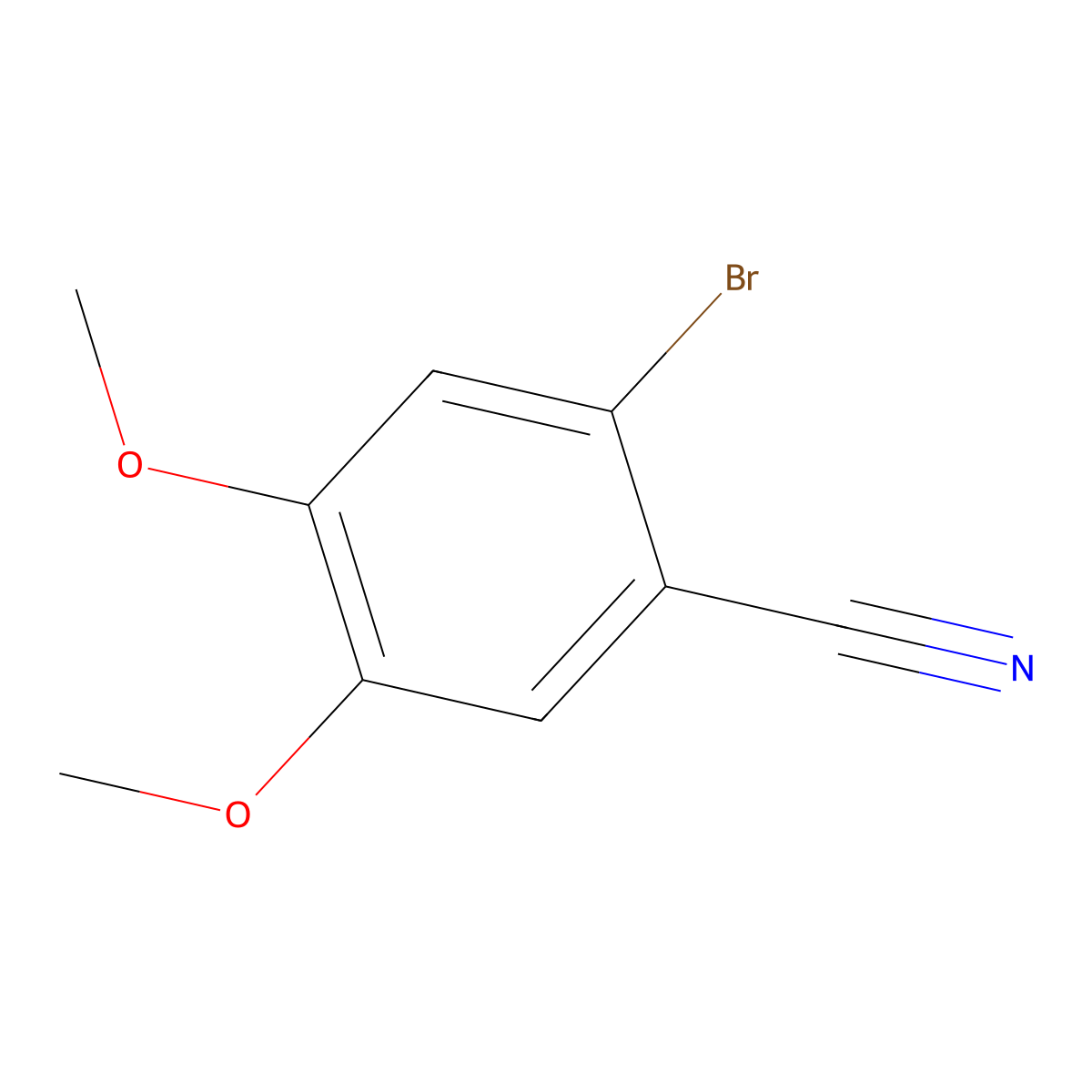 2-Bromo-4,5-dimethoxybenzonitrile molecular structure, CAS 109305-98-8