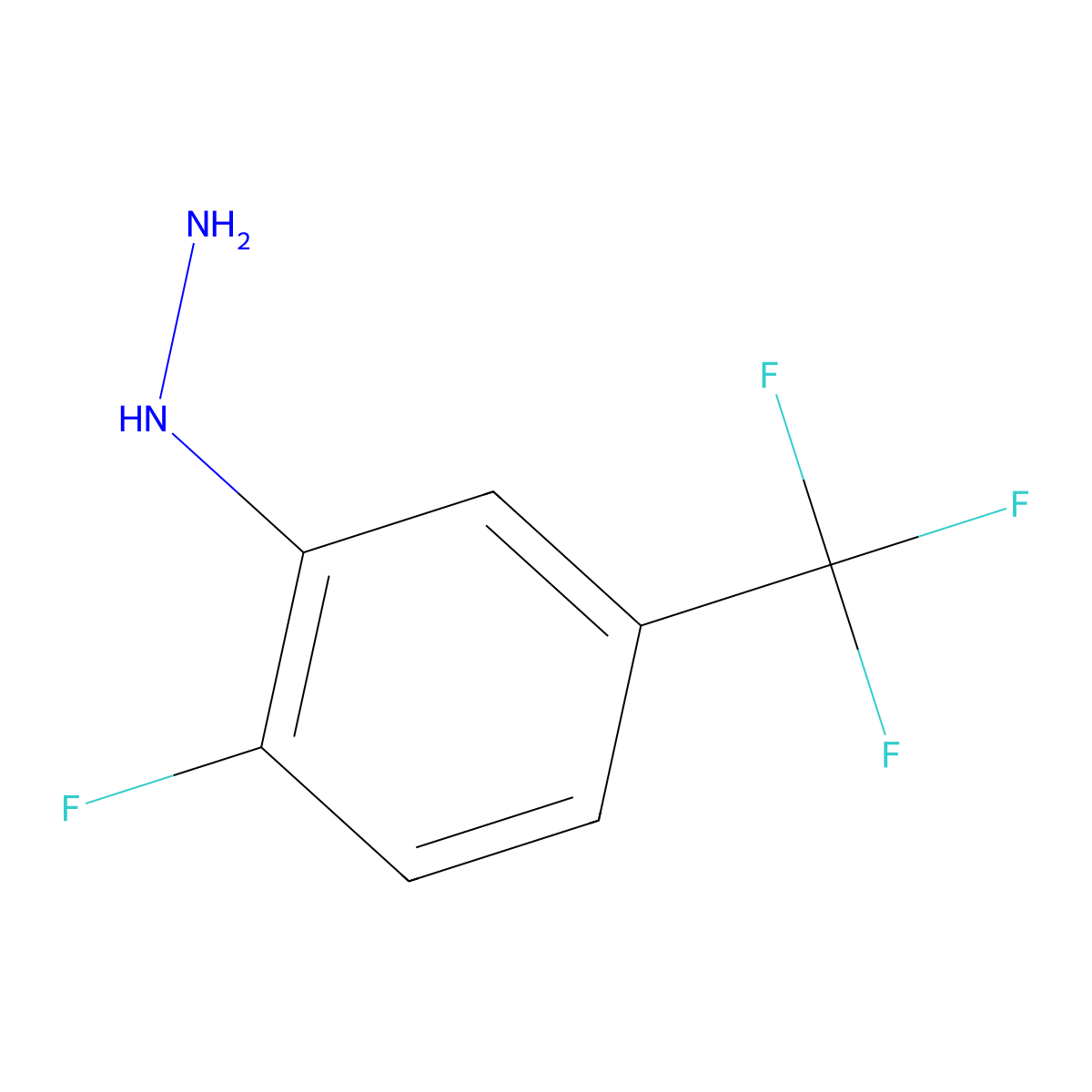 (2-Fluoro-5-(trifluoromethyl)phenyl)hydrazine molecular structure, CAS 1093059-58-5