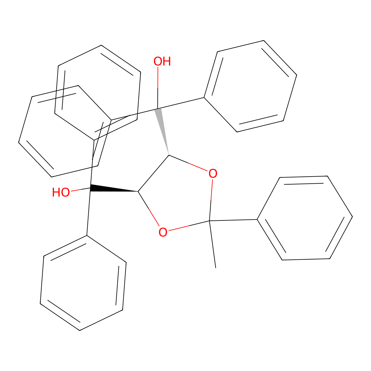 ((4R,5R)-2-Methyl-2-phenyl-1,3-dioxolane-4,5-diyl)bis(diphenylmethanol) molecular structure, CAS 109306-21-0