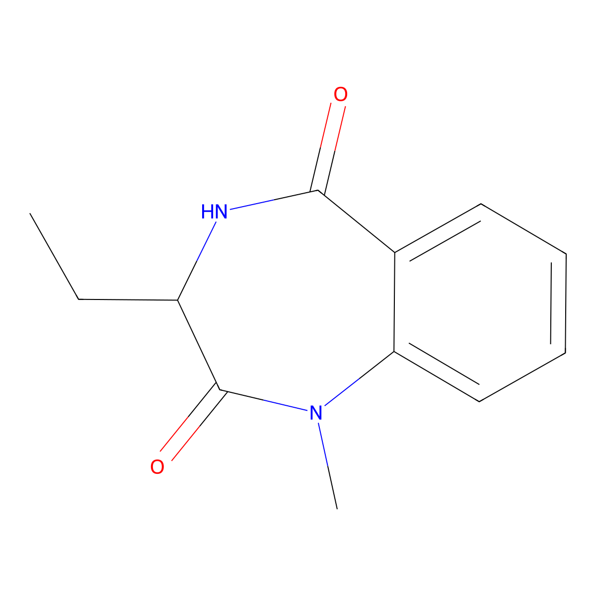 3-ethyl-1-methyl-2,3,4,5-tetrahydro-1H-1,4-benzodiazepine-2,5-dione molecular structure, CAS 1093060-45-7