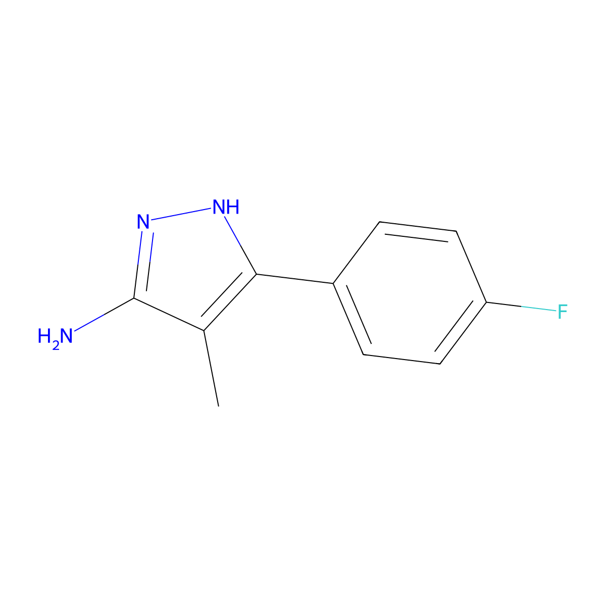 3-(4-fluorophenyl)-4-methyl-1H-pyrazol-5-amine molecular structure, CAS 1093060-47-9