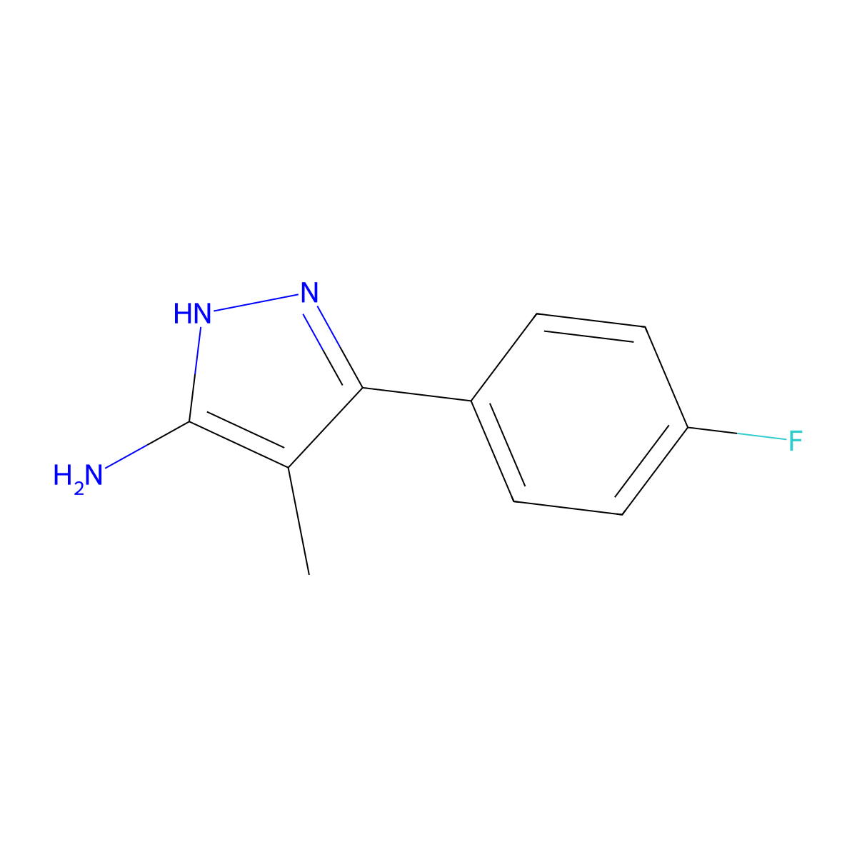 3-(4-fluorophenyl)-4-methyl-1H-pyrazol-5-amine molecular structure, CAS 1093060-47-9