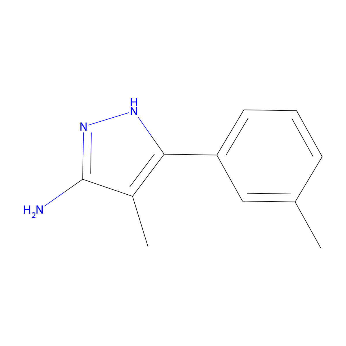 4-Methyl-3-(3-methylphenyl)-1H-pyrazol-5-amine molecular structure, CAS 1093060-48-0