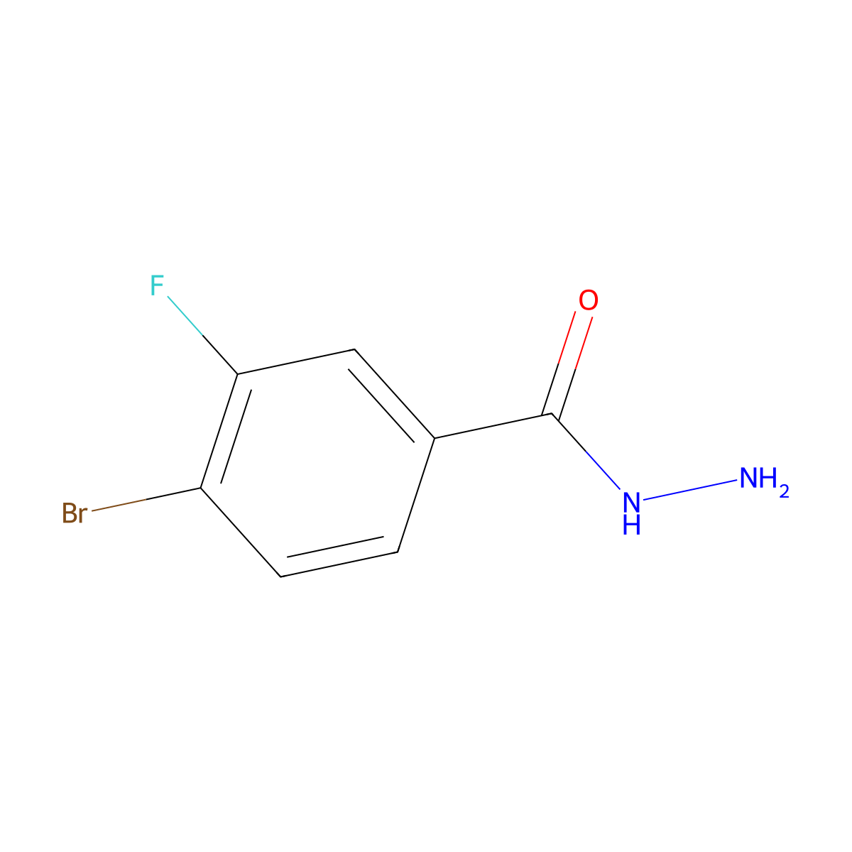 4-Bromo-3-fluorobenzohydrazide molecular structure, CAS 1093064-27-7