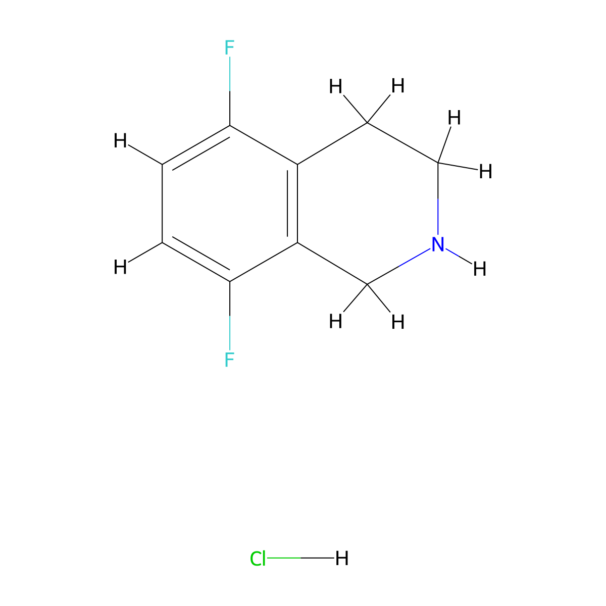 5,8-Difluoro-1,2,3,4-tetrahydroisoquinoline hydrochloride molecular structure, CAS 1093064-83-5