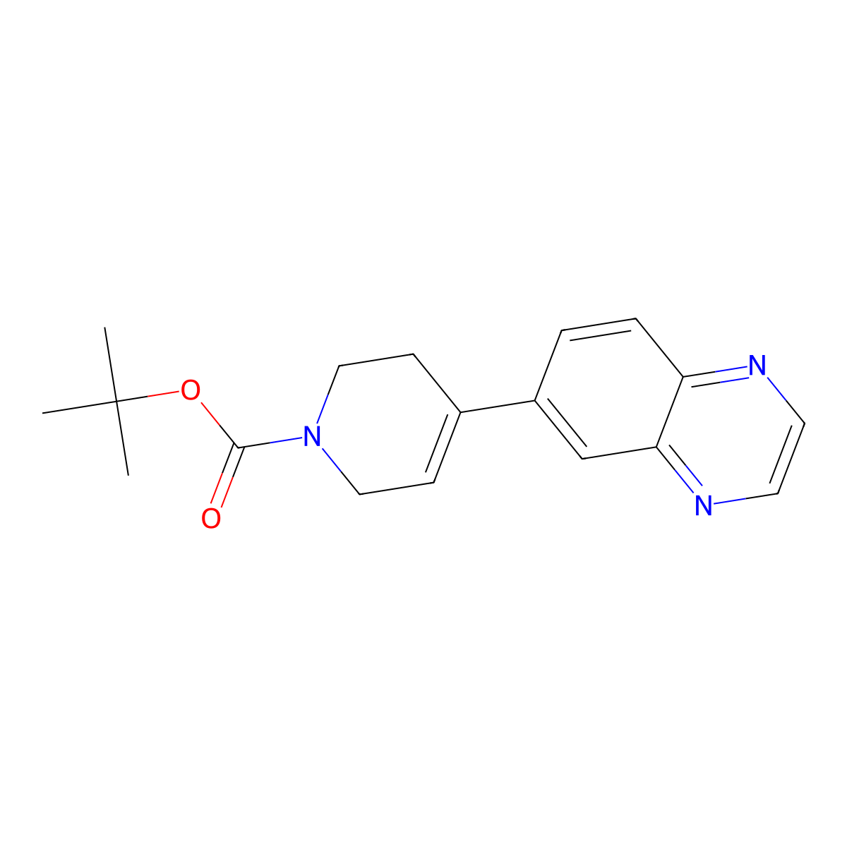 4-Quinoxalin-6-yl-3,6-dihydro-2H-pyridine-1-carboxylic acid tert-butyl ester molecular structure, CAS 1093065-07-6