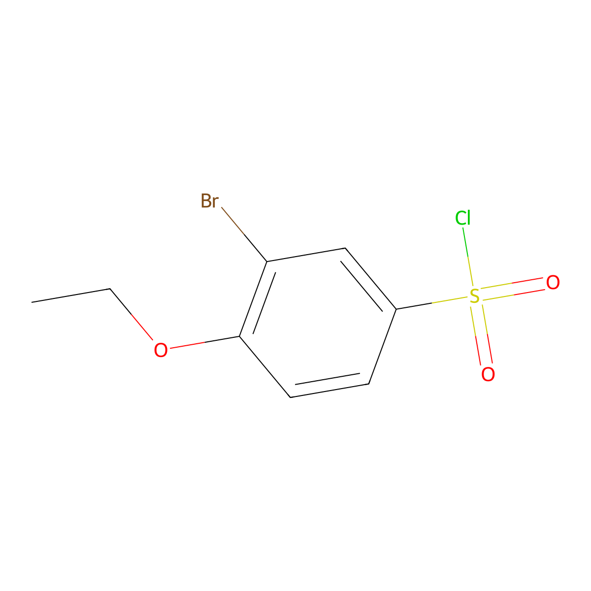 3-Bromo-4-ethoxybenzene-1-sulfonyl chloride molecular structure, CAS 1093065-10-1
