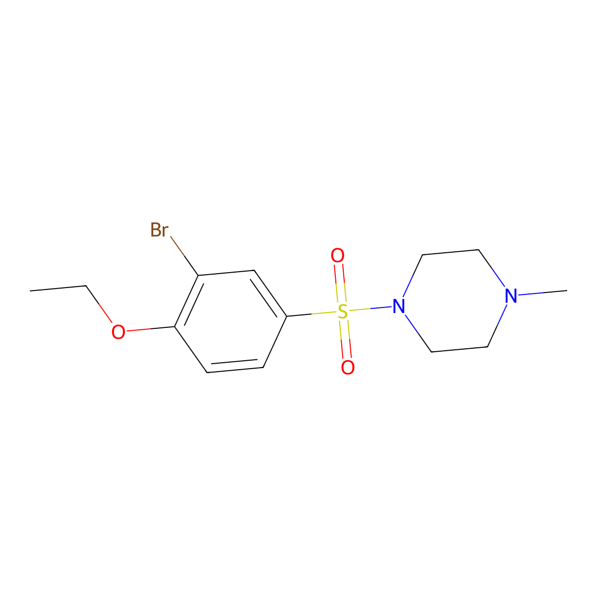 1-((3-Bromo-4-ethoxyphenyl)sulfonyl)-4-methylpiperazine molecular structure, CAS 1093065-11-2