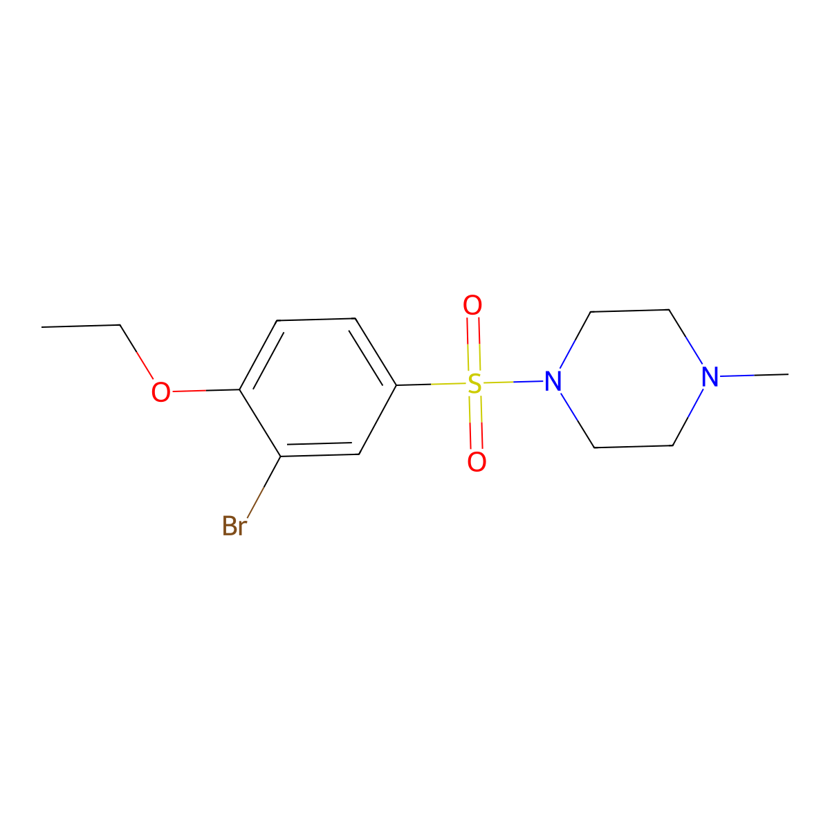 1-((3-Bromo-4-ethoxyphenyl)sulfonyl)-4-methylpiperazine molecular structure, CAS 1093065-11-2