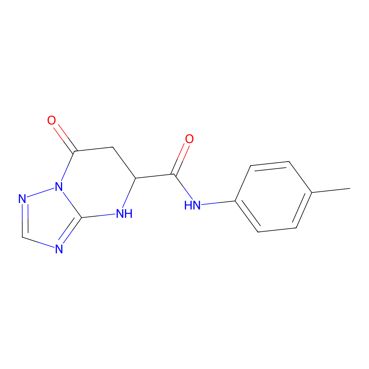 N-(4-methylphenyl)-7-oxo-4,5,6,7-tetrahydro[1,2,4]triazolo[1,5-a]pyrimidine-5-carboxamide molecular structure, CAS 1093065-88-3