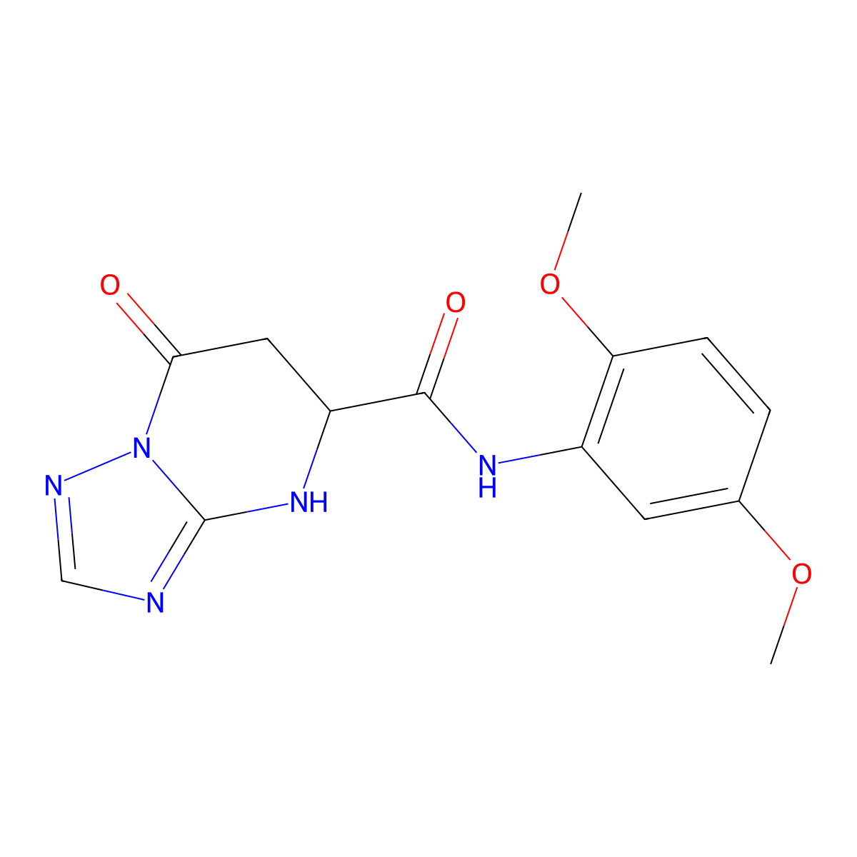 N-(2,5-dimethoxyphenyl)-7-oxo-4,5,6,7-tetrahydro[1,2,4]triazolo[1,5-a]pyrimidine-5-carboxamide molecular structure, CAS 1093065-89-4