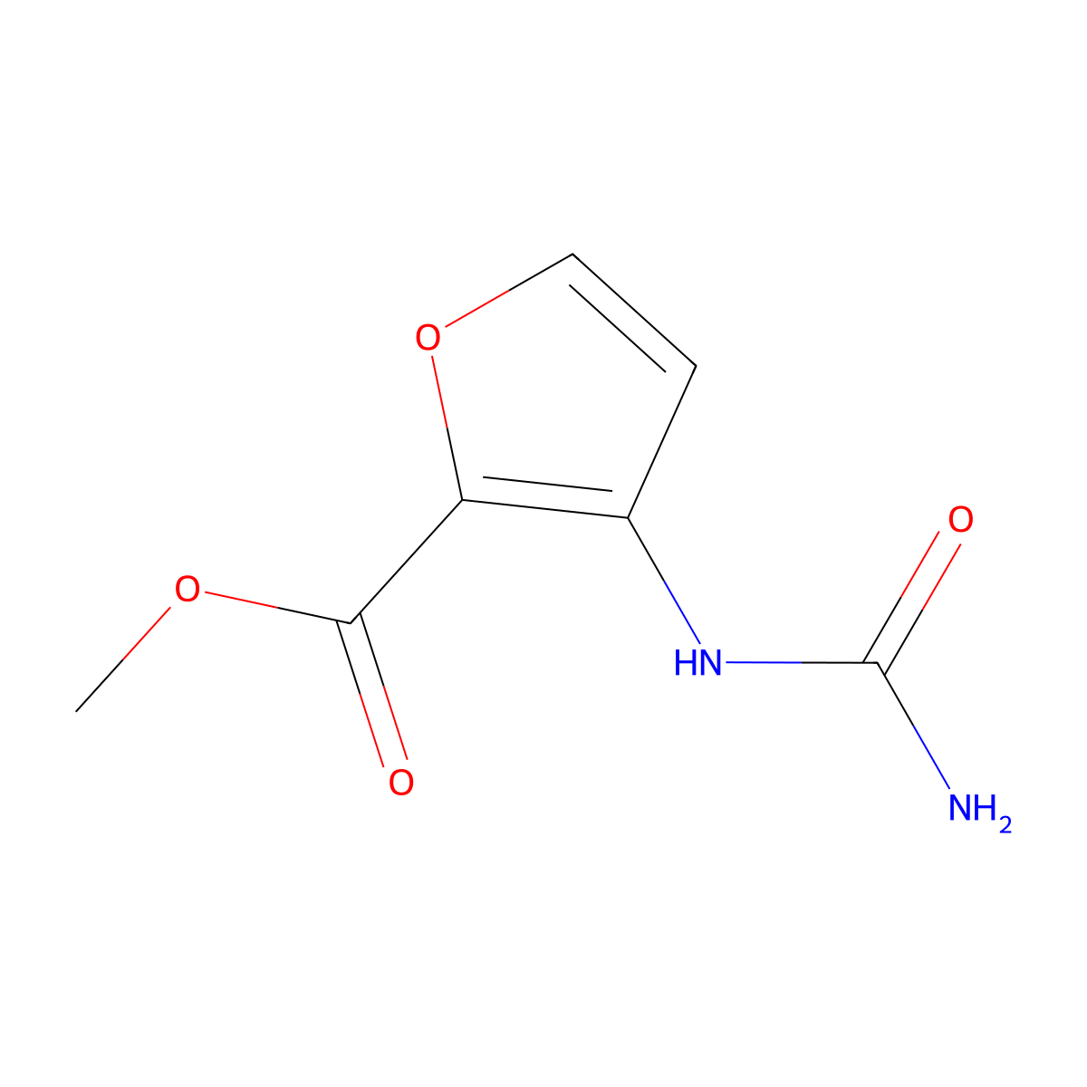 Methyl 3-ureidofuran-2-carboxylate molecular structure, CAS 1093066-63-7