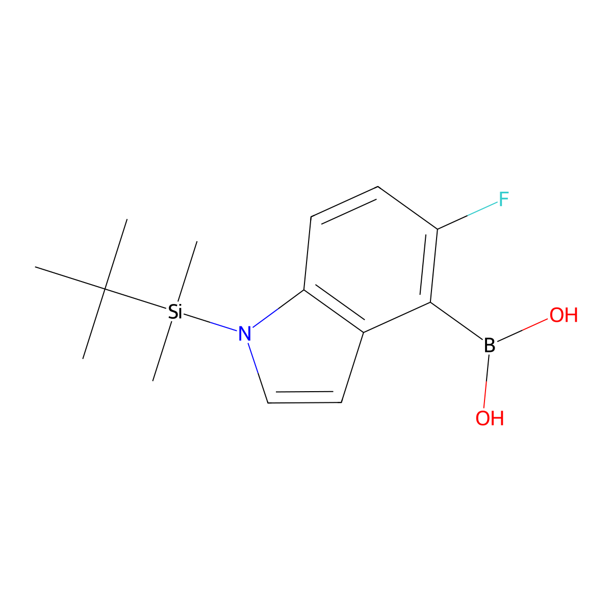 (1-(tert-Butyldimethylsilyl)-5-fluoro-1H-indol-4-yl)boronic acid molecular structure, CAS 1093066-72-8