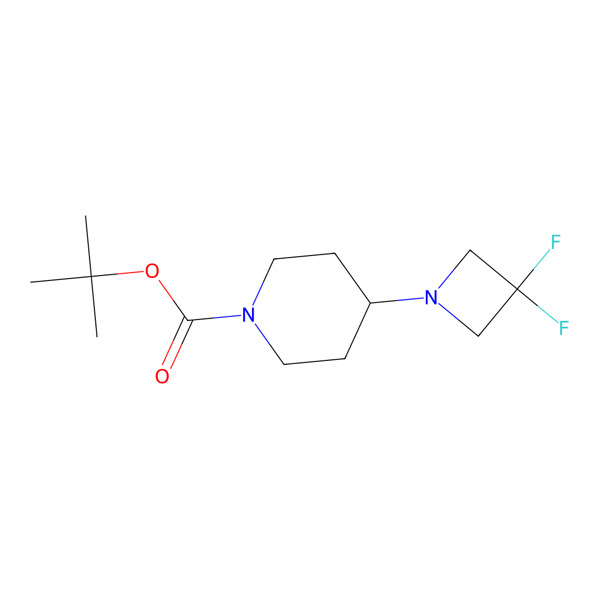 tert-Butyl 4-(3,3-difluoroazetidin-1-yl)piperidine-1-carboxylate molecular structure, CAS 1093066-74-0