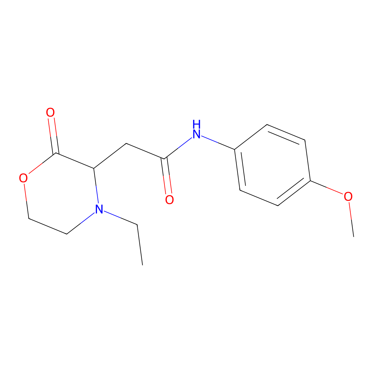 2-(4-ethyl-2-oxomorpholin-3-yl)-N-(4-methoxyphenyl)acetamide molecular structure, CAS 1093066-89-7