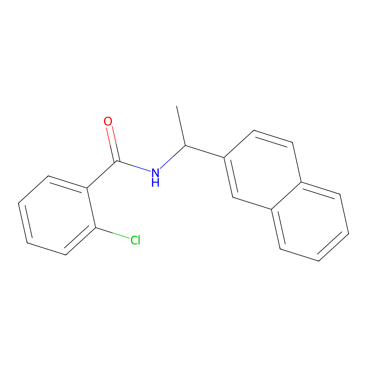 2-Chloro-N-(1R-naphthalen-2-yl-ethyl)-benzamide molecular structure, CAS 1093070-11-1