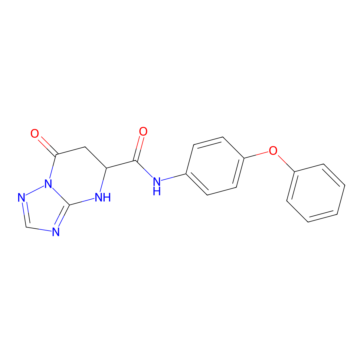 7-oxo-N-(4-phenoxyphenyl)-4,5,6,7-tetrahydro[1,2,4]triazolo[1,5-a]pyrimidine-5-carboxamide molecular structure, CAS 1093070-97-3