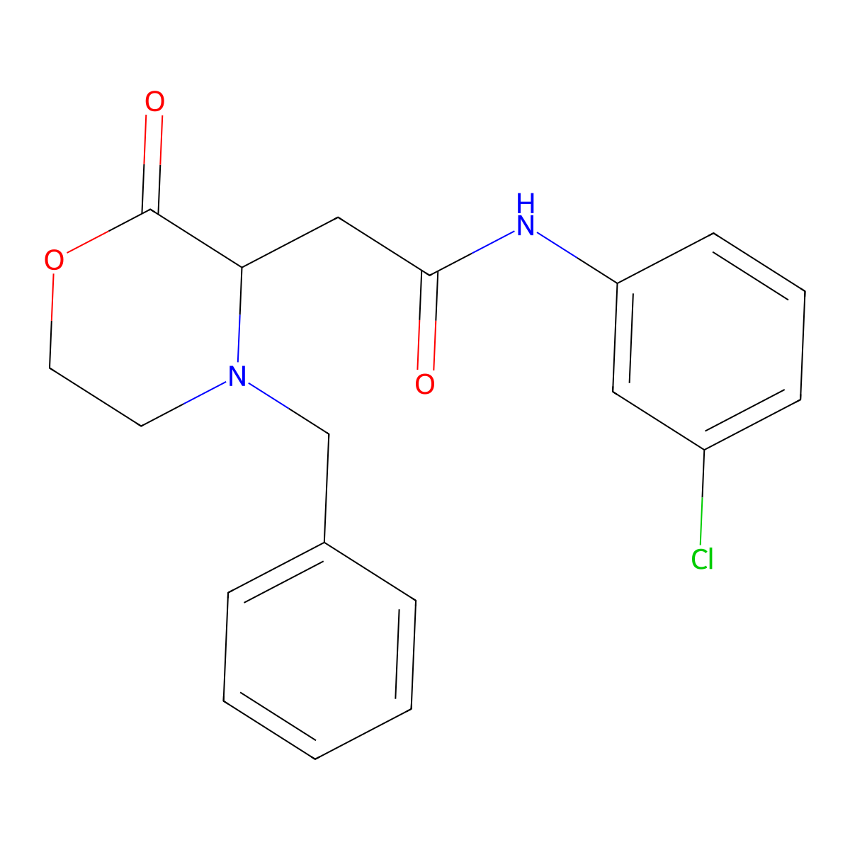 2-(4-benzyl-2-oxomorpholin-3-yl)-N-(3-chlorophenyl)acetamide molecular structure, CAS 1093071-12-5
