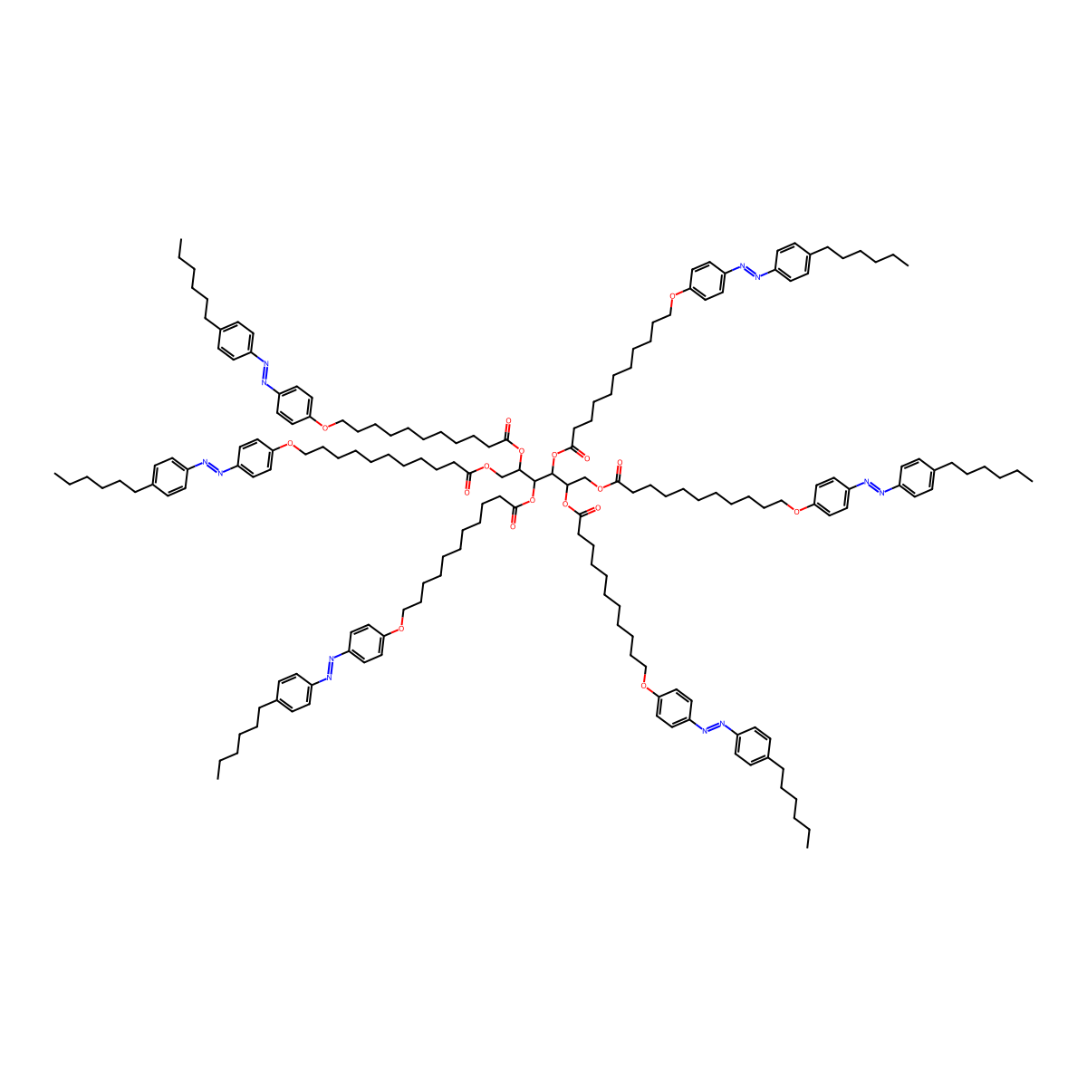 1,2,3,4,5,6-Hexa-O-[11-[4-(4-hexylphenylazo)phenoxy]undecanoyl]-D-mannitol molecular structure, CAS 1093077-77-0
