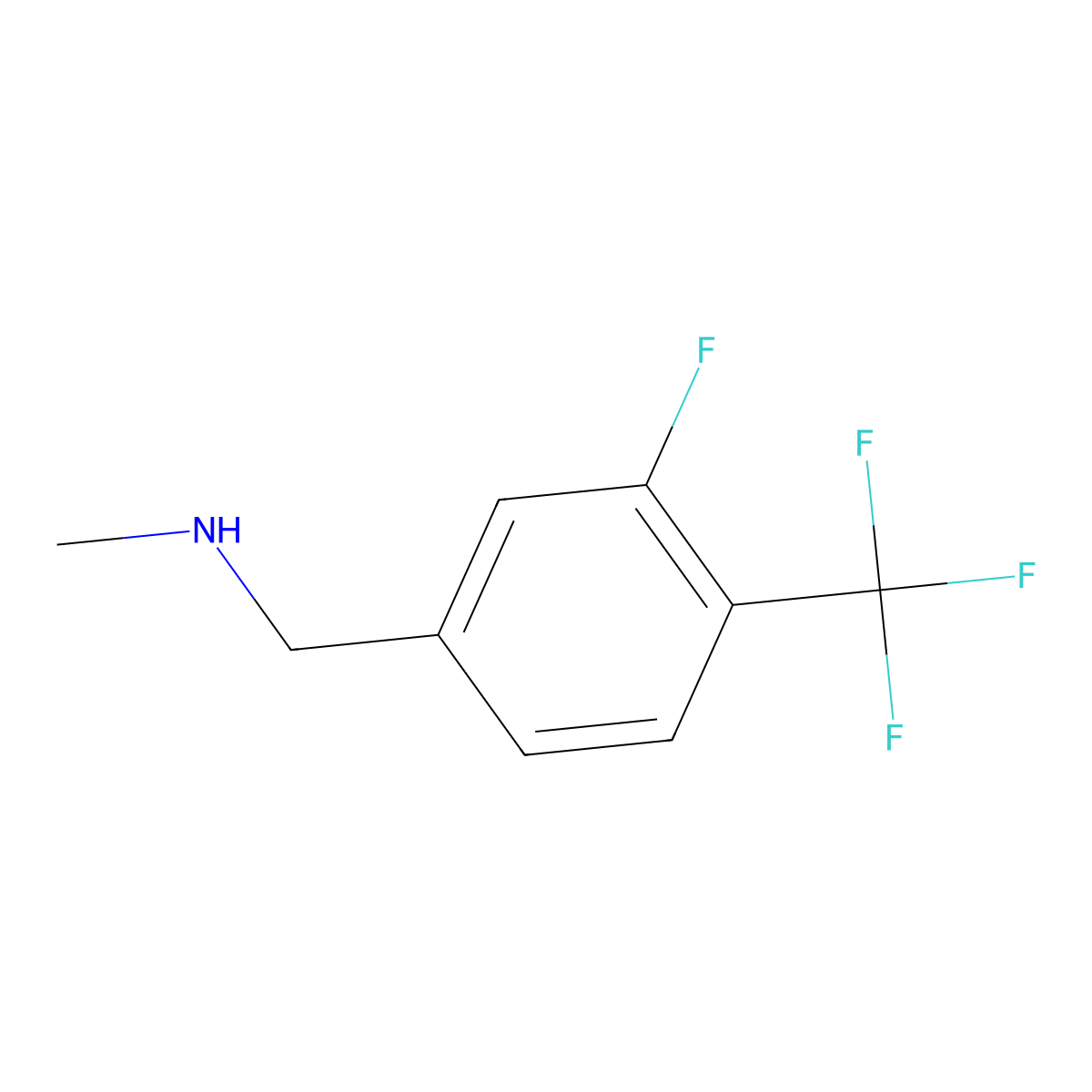 {[3-Fluoro-4-(trifluoromethyl)phenyl]methyl}(methyl)amine molecular structure, CAS 1093079-61-8