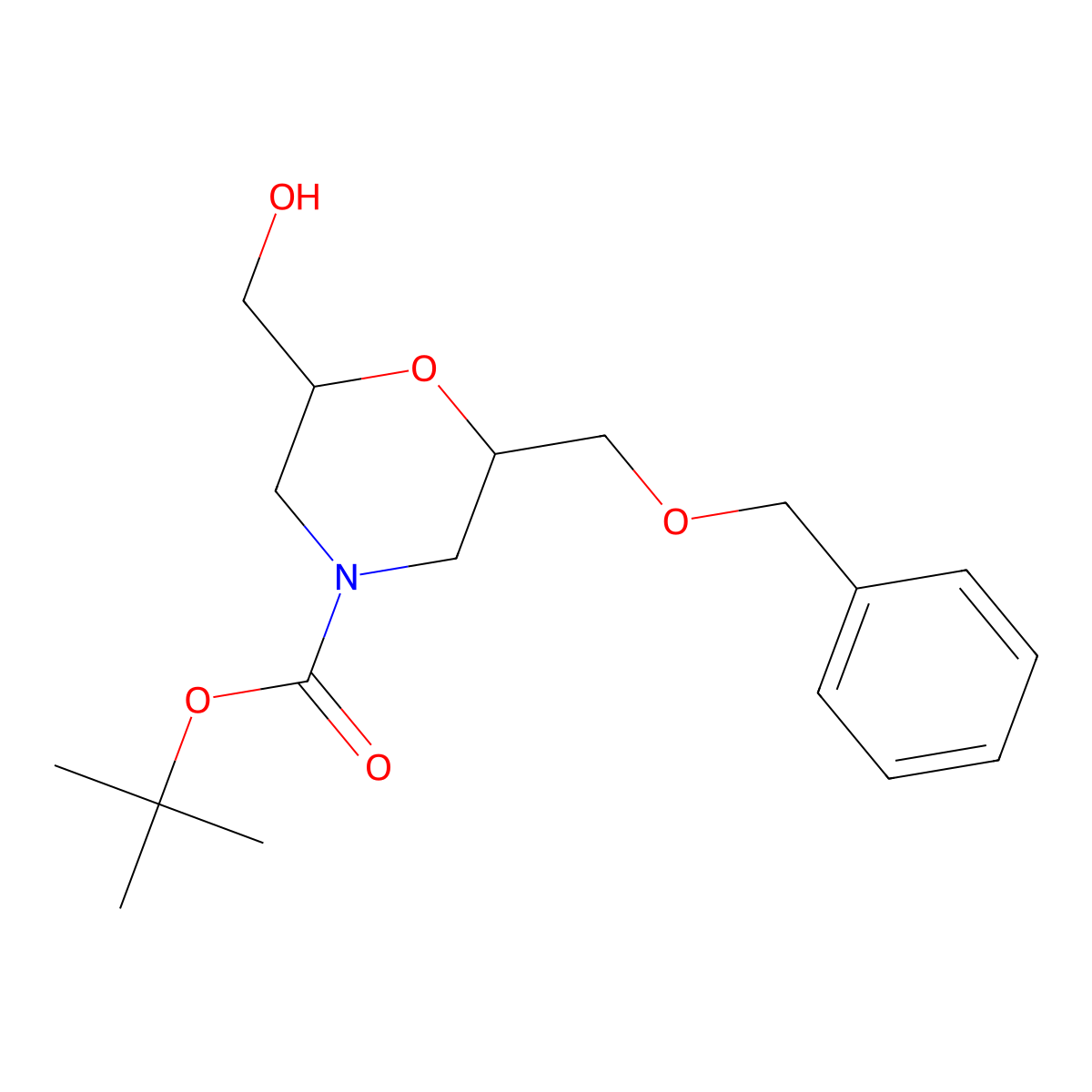 (2S,6R)-tert-butyl 2-(benzyloxymethyl)-6-(hydroxymethyl)morpholine-4-carboxylate molecular structure, CAS 1093085-90-5