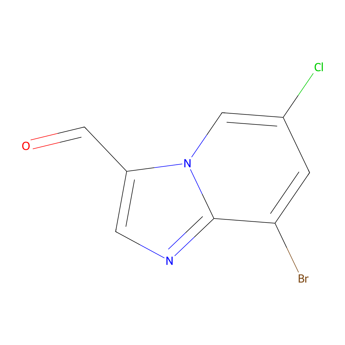 8-Bromo-6-chloroimidazo[1,2-a]pyridine-3-carbaldehyde molecular structure, CAS 1093092-63-7