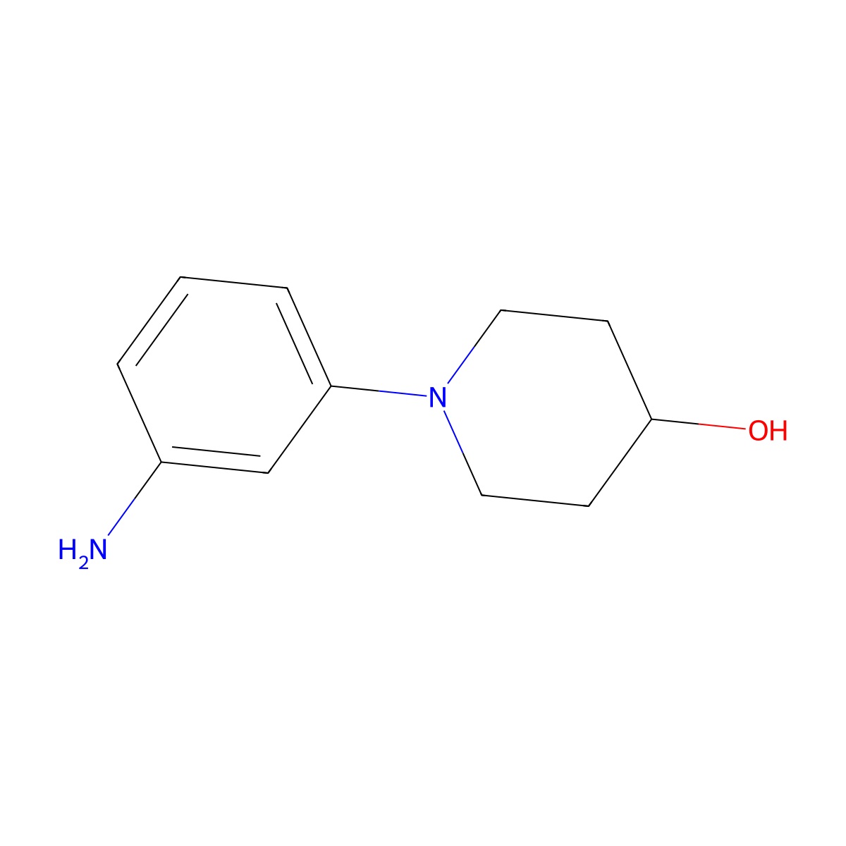 1-(3-Aminophenyl)piperidin-4-ol molecular structure, CAS 1093107-38-0